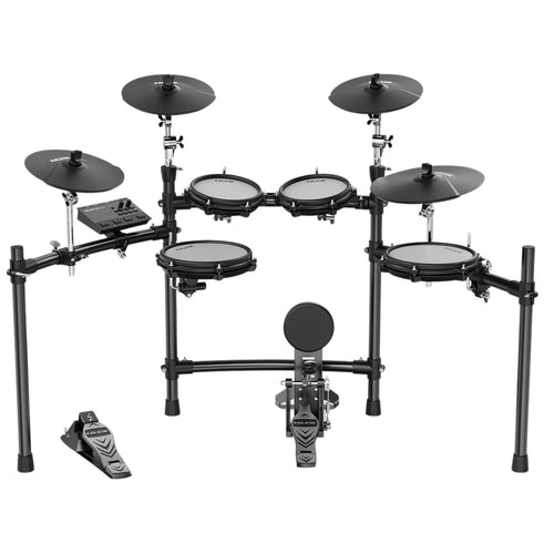 Nux Electronic Drum Kits Black Nux DM-310 All Mesh Head Digital Electronic Drum Kit #color_black
