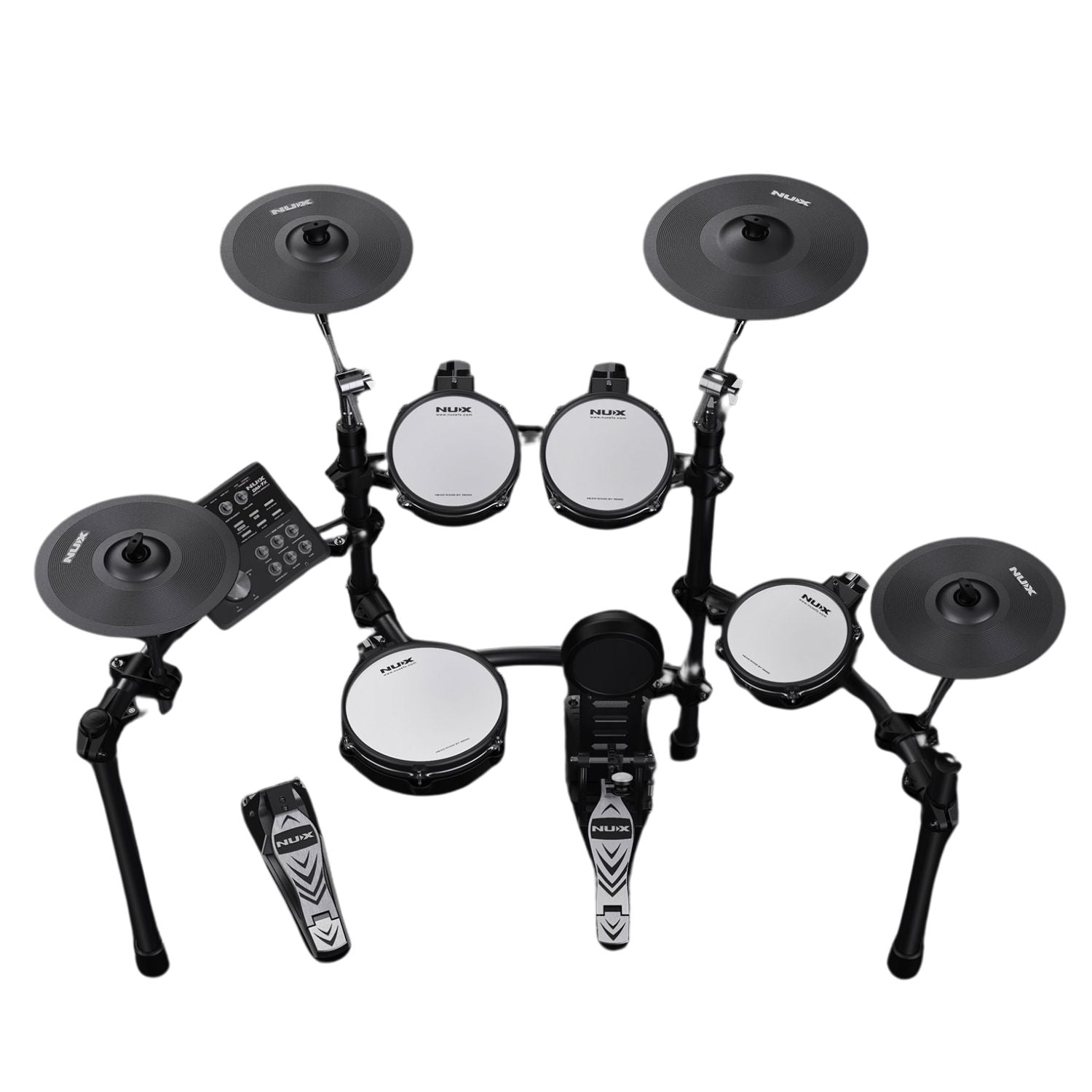 Nux Electronic Drum Kits Black Nux DM-7X Professional Electric Drum Set with All Mesh Heads