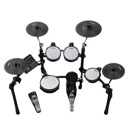 Nux Electronic Drum Kits Black Nux DM-7X Professional Electric Drum Set with All Mesh Heads