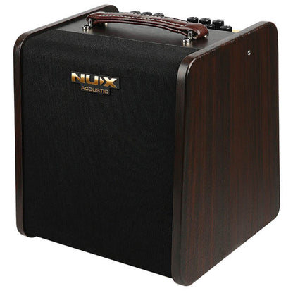 Nux Guitar Combo Amplifiers Black Nux AC-80 Stageman II Battery Powered Acoustic Combo Guitar Amplifiers