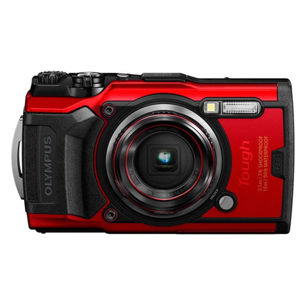 olympus digital cameras red olympus tough tg 6 ultra hd 4k waterproof digital camera with 16gb sd card 