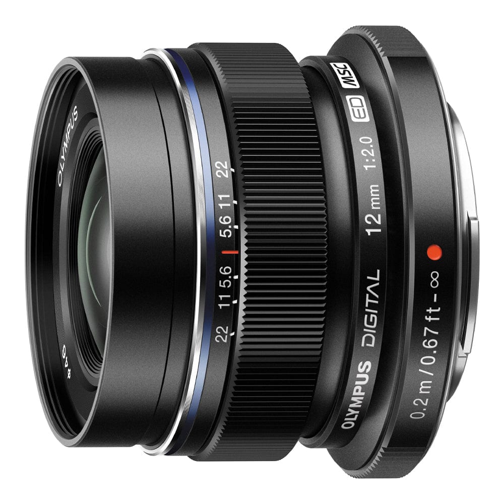 Olympus DSLR Camera Lenses Black Olympus EW M1220 G Zuiko Digital 12mm Mounted Lens