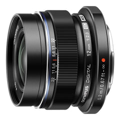 Olympus DSLR Camera Lenses Black Olympus EW M1220 G Zuiko Digital 12mm Mounted Lens