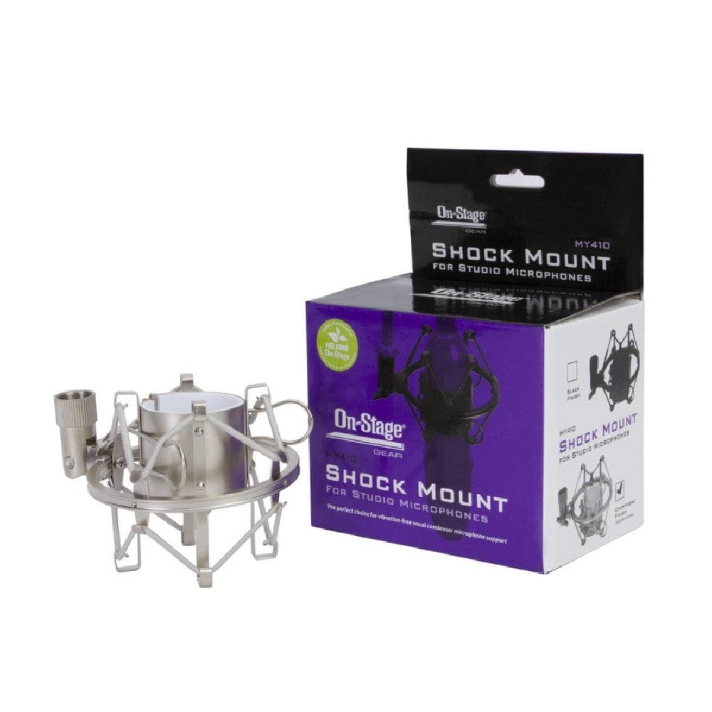 on-stage shock mounts champagne on-stage my410cg shock mount stands for studio microphone   