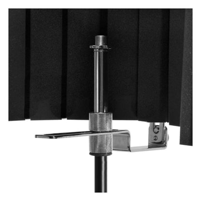 on-stage vocal booths on-stage asms4730 18.5" x 12" isolation acoustic shield - black & chrome