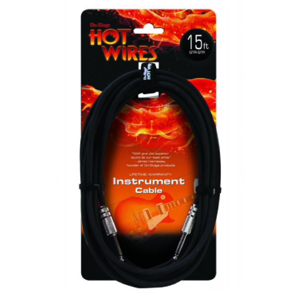 Onstage Instrument Cables Black Onstage Hot Wire IC-15 Instrument Cable