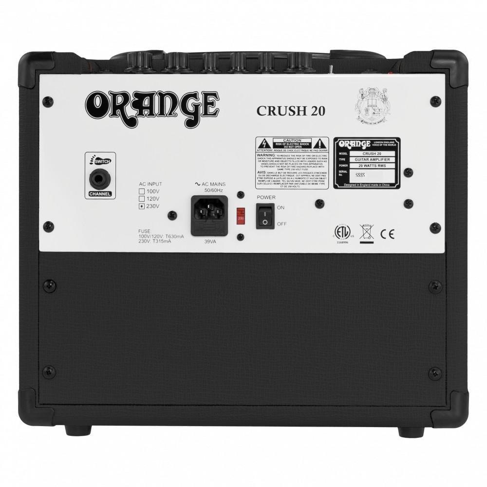 orange guitar combo amplifiers orange crush 20 20w twin channel solid state combo guitar amplifire    #color_black