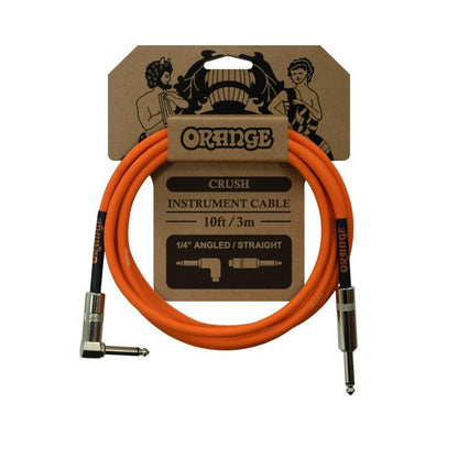 orange instrument cables angled to straight orange ca crush 10ft instrument cable 