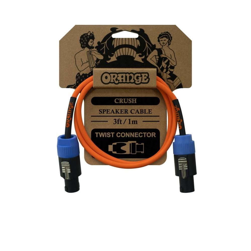 orange speaker cables 3ft twist connector to twist connector orange ca crush 3ft speaker cable   