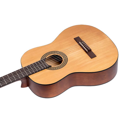 Ortega Classical Guitars Natural Ortega RSTC5M-L Student Series Catalpa Left Handed Classical Guitar 