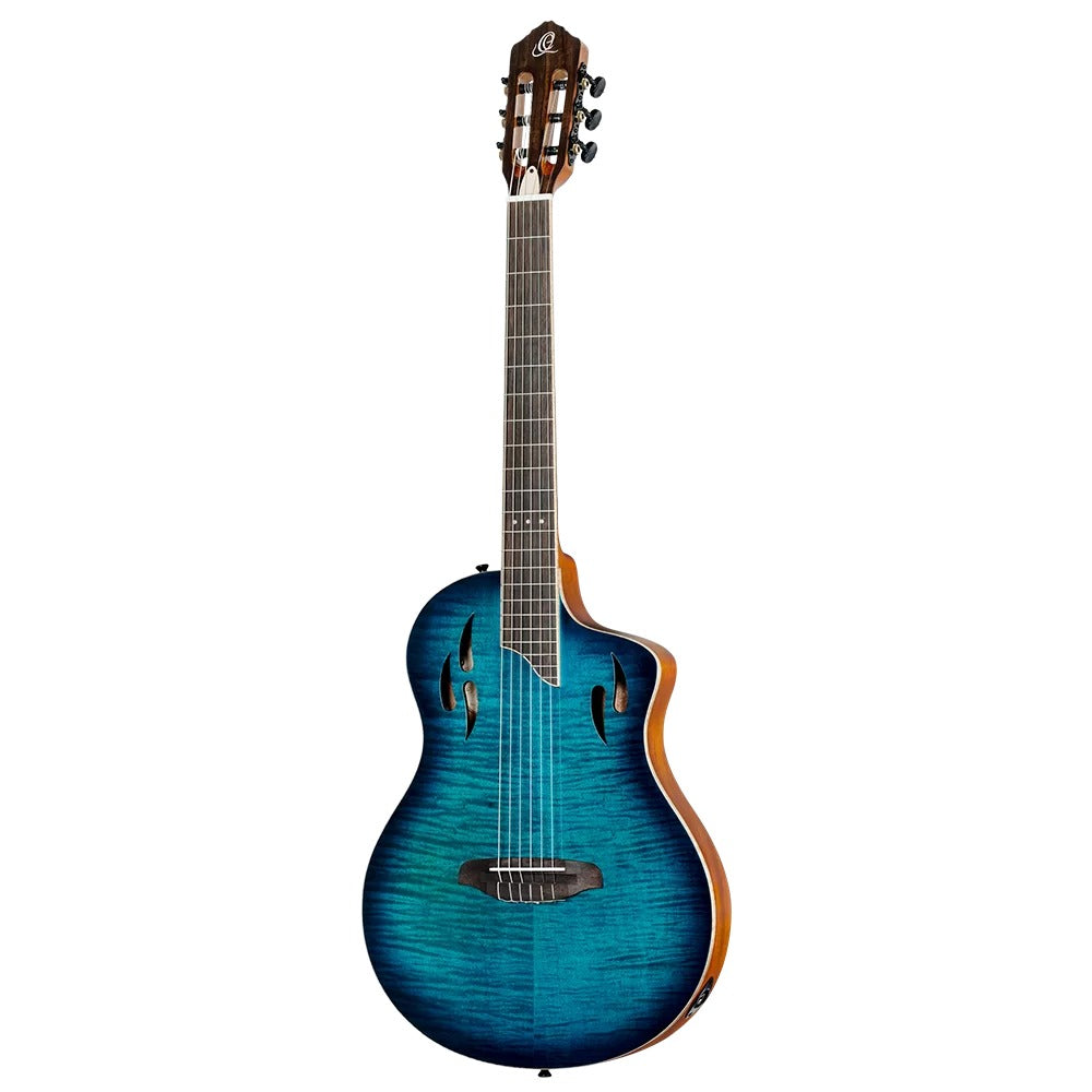 Ortega Electro Acoustic Guitars Blue Ortega RTPDLX TourPlayer Series Electro Acoustic Guitar with Bag