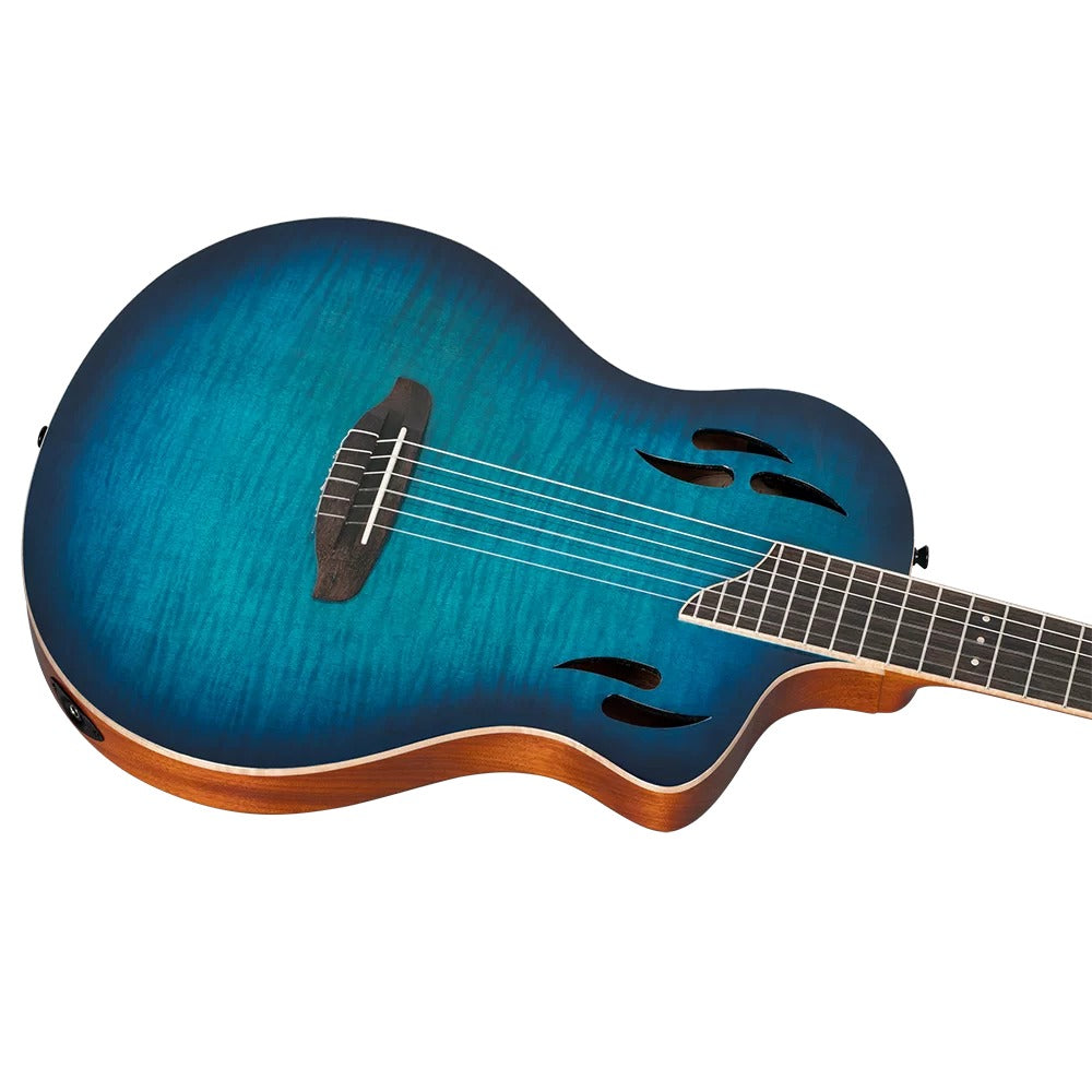 Ortega Electro Acoustic Guitars Blue Ortega RTPDLX TourPlayer Series Electro Acoustic Guitar with Bag