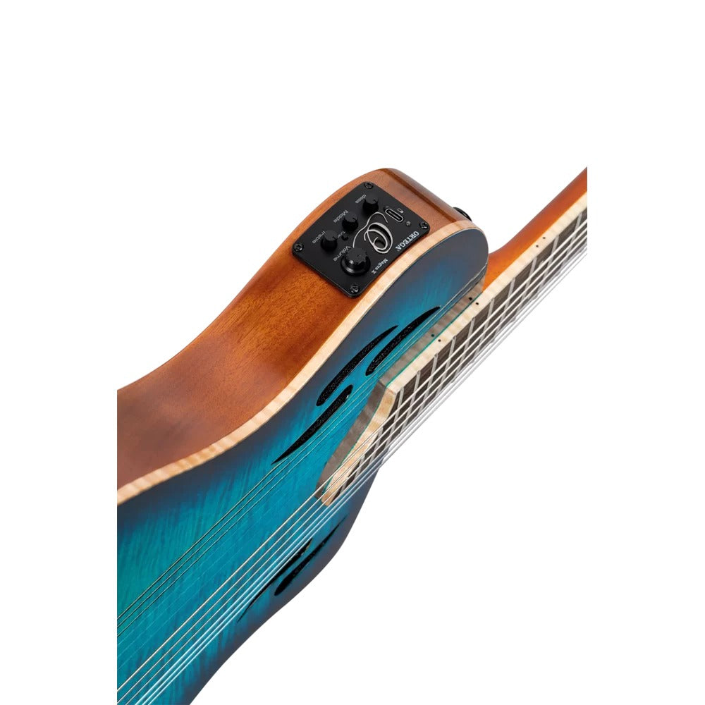 Ortega Electro Acoustic Guitars Blue Ortega RTPDLX TourPlayer Series Electro Acoustic Guitar with Bag