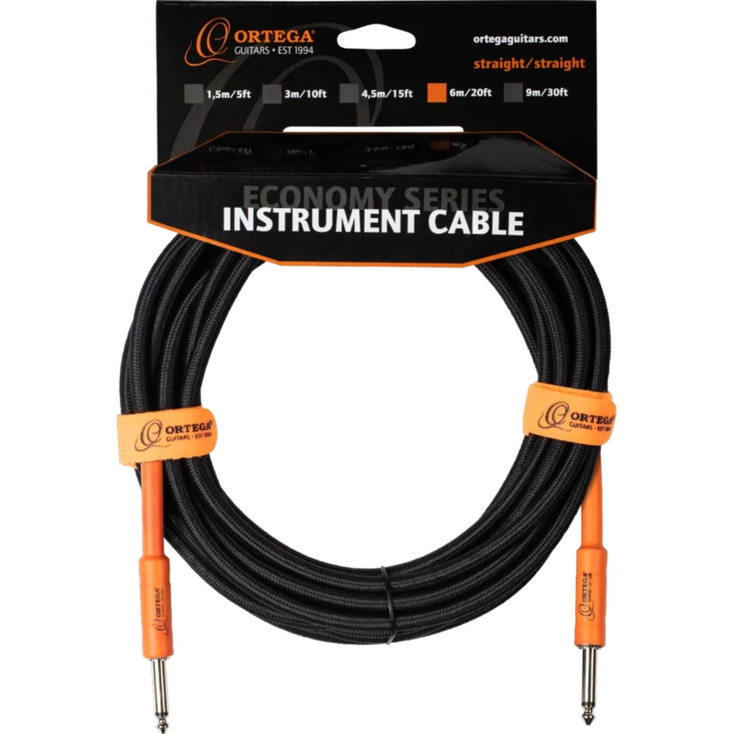 Ortega Instrument Cables Ortega OECIS-20 20ft Economy Series Straight Instrument Cable