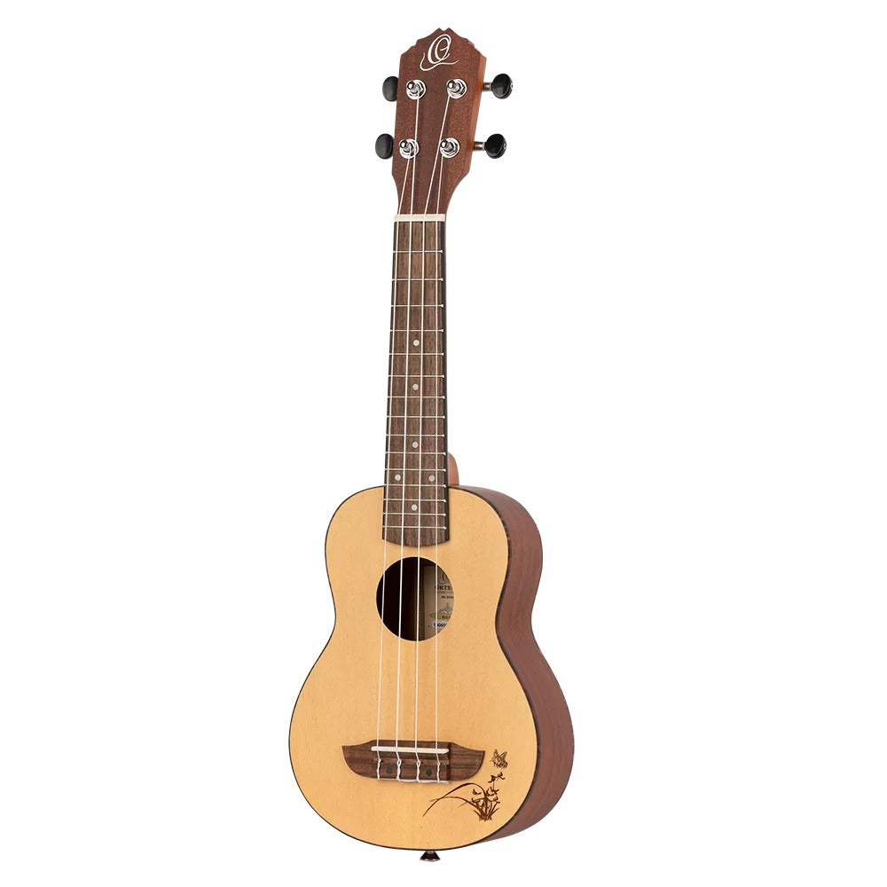 Ortega Soprano Ukuleles Natural Ortega RU5-SO Bonfire Series Sapele Soprano Ukulele 
