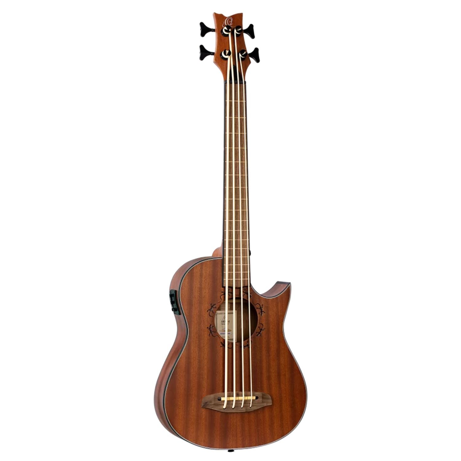 Ortega Ukulele Natural Ortega LIZZY-PRO Lizard Series Bass Ukulele with Bag 