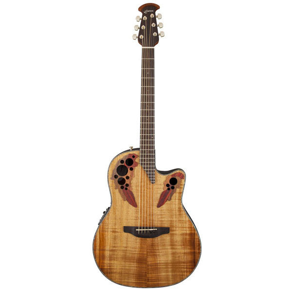 Ovation Acoustic Guitars Ovation CE44P-FKOA Celeb Elite Plus Mid-Depth Electro Acoustic Guitar - Figured Koa