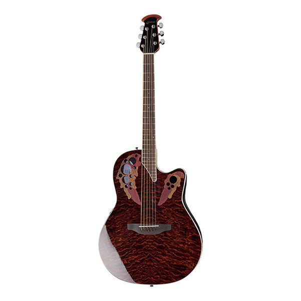 Ovation Electro Acoustic Guitars Ovation CE48P Elite Plus Cutaway Electro Acoustic Guitar - Tiger Eye