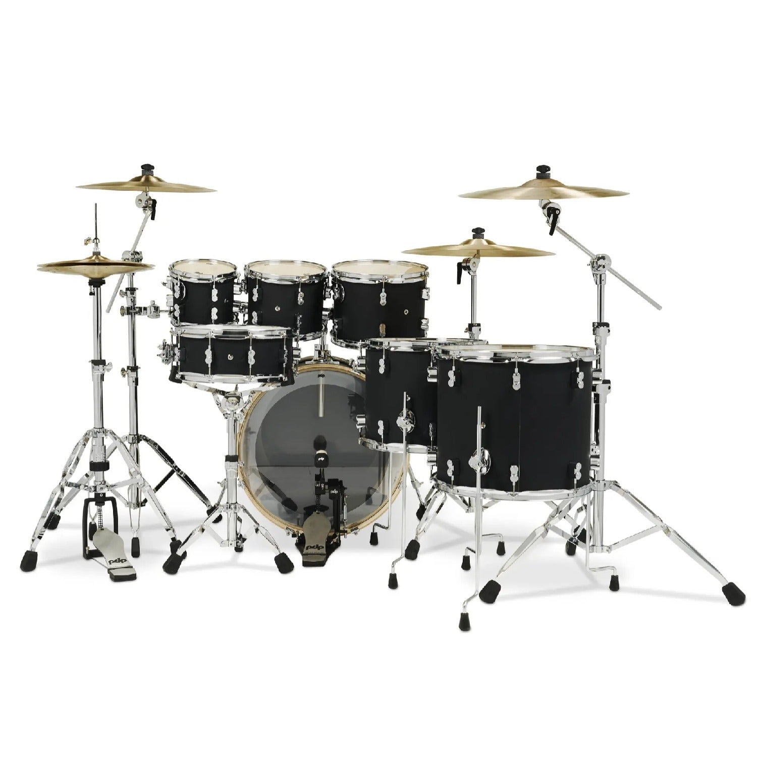Pacific Drums And Percussion Acoustic Drum Kits Pacific Drums And Percussion PDCM2217 7 Piece Concept Maple Acoustic Drumkit #color_satin-black