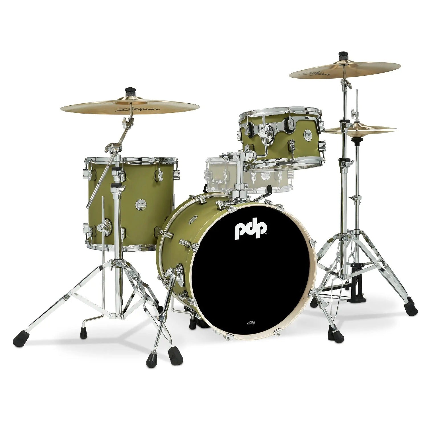 Pacific Drums And Percussion Acoustic Drum Kits Satin Olive Finish Ply Pacific Drums And Percussion 18" 3pc Concept Maple Shell Pack Acoustic Drum Kit 
