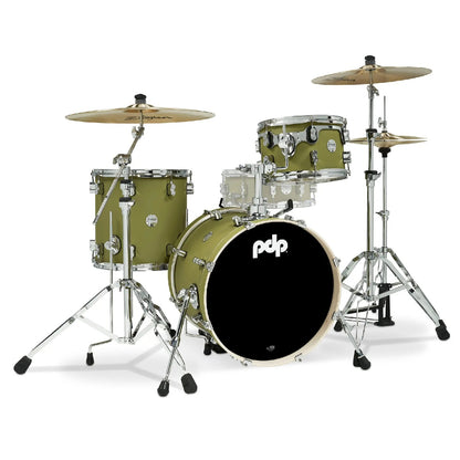 Pacific Drums And Percussion Acoustic Drum Kits Satin Olive Finish Ply Pacific Drums And Percussion 18" 3pc Concept Maple Shell Pack Acoustic Drum Kit 