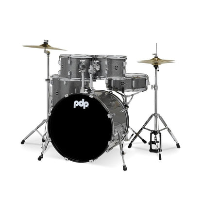 Pacific Drums And Percussion Acoustic Drum Kits Silver Sparkle Pacific Drums And Percussion PDCE2015KT 5 Piece Center Stage Series Complete Acoustic Drumkit 