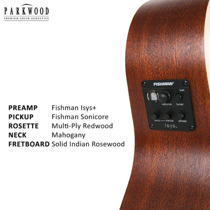 parkwood electro acoustic guitars natural parkwood ga28 gt ga series grand auditorium electro acoustic guitar with gigbag   
