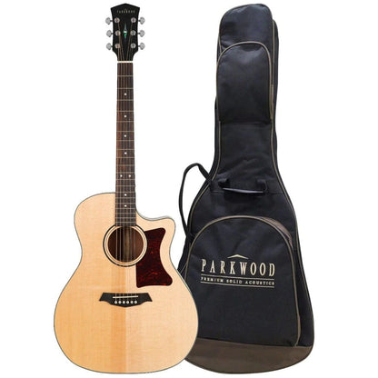 parkwood electro acoustic guitars natural parkwood ga28 gt ga series grand auditorium electro acoustic guitar with gigbag   