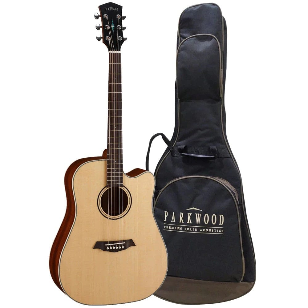 parkwood electro acoustic guitars natural parkwood s26 gt dreadnought cutaway electro acoustic guitar with gigbag   #color_natural