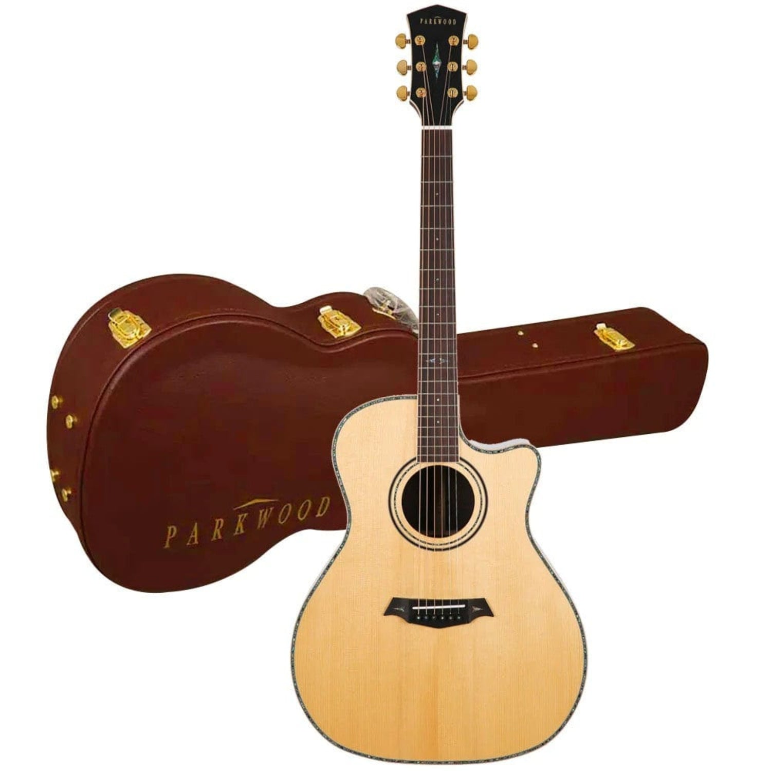 parkwood electro acoustic guitars parkwood ga880 ga series grand auditorium electro acoustic guitar with case