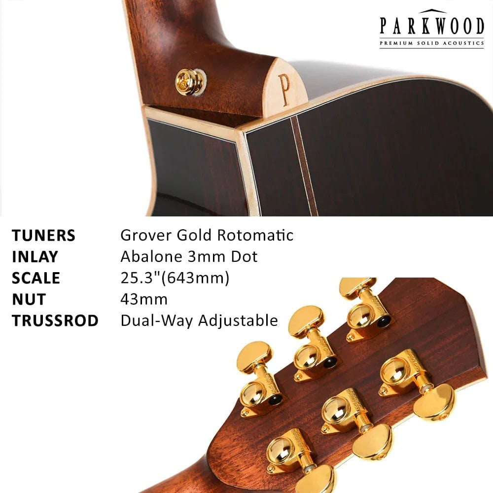 parkwood electro acoustic guitars parkwood ga880 ga series grand auditorium electro acoustic guitar with case