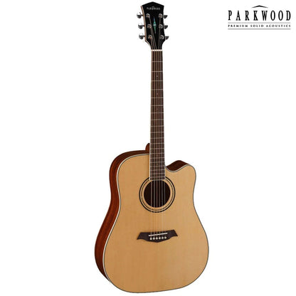 parkwood electro acoustic guitars parkwood s66 dreadnought cutaway electro acoustic guitar with gigbag