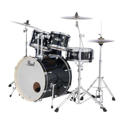 Pearl Acoustic Drum Kits Jet Black Pearl Exx 5 Piece Hybrid Shell Pack Acoustic Drum Kit