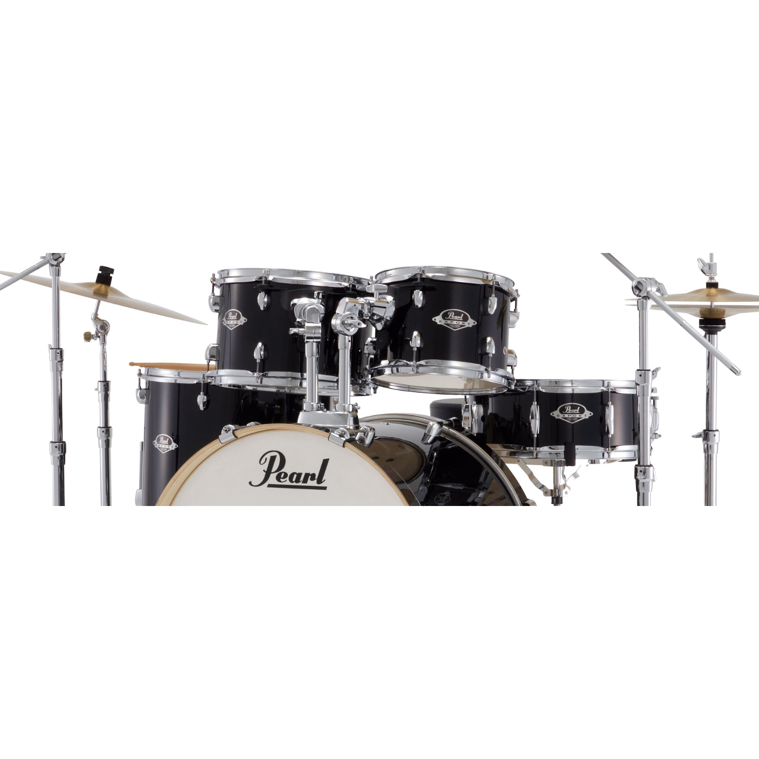 Pearl Acoustic Drum Kits Jet Black Pearl RS505C/C 5Pcs Roadshow Acoustic Drum Set with Stands & Cymbals