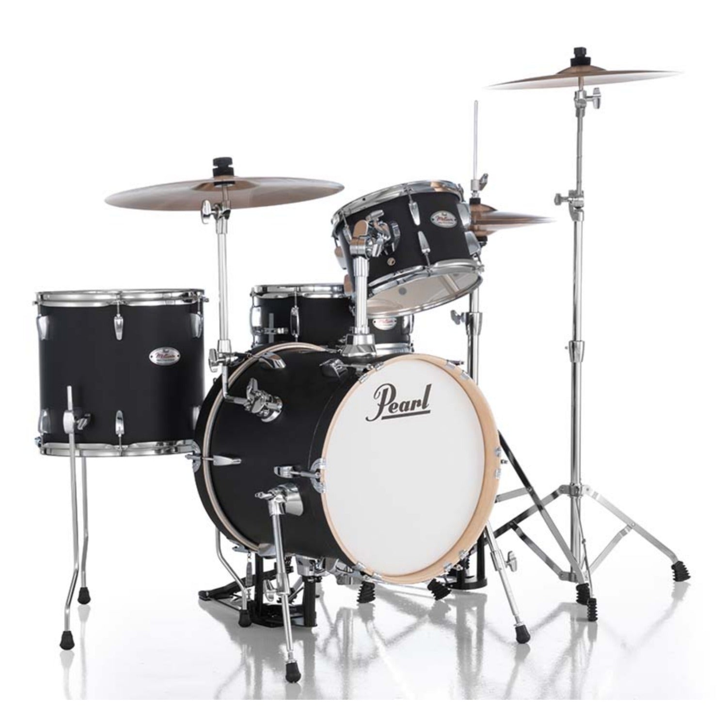 Pearl Acoustic Drum Kits Matte Asphalt Black Pearl MT564/C Midtown 4 Piece Compact Acoustic Drum Kit #color_matte-asphalt-black
