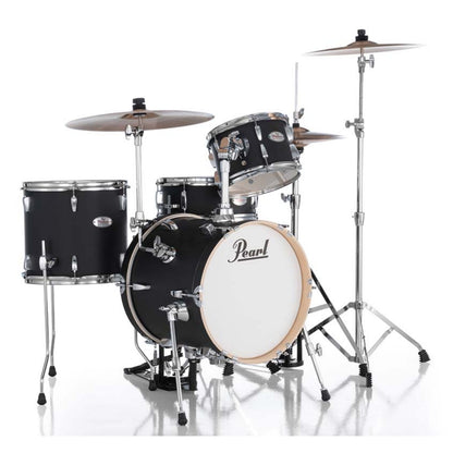 Pearl Acoustic Drum Kits Matte Asphalt Black Pearl MT564/C Midtown 4 Piece Compact Acoustic Drum Kit 
