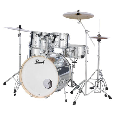 Pearl Acoustic Drum Kits Mirror Chrome Pearl Exx 5 Piece Hybrid Shell Pack Acoustic Drum Kit