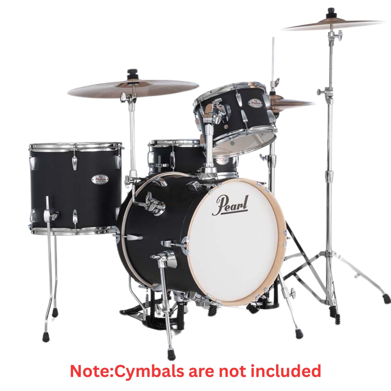 Pearl Acoustic Drum Kits Pearl MT564/C Midtown 4 Piece Compact Acoustic Drum Kit #color_matte-asphalt-black