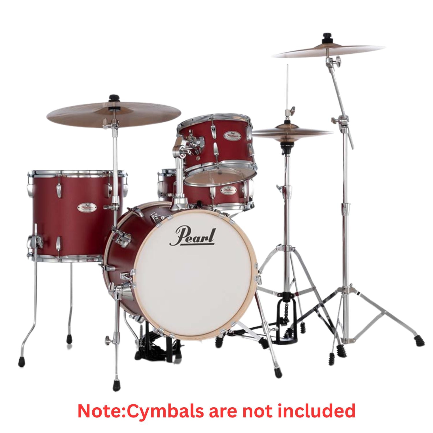Pearl Acoustic Drum Kits Pearl MT564/C Midtown 4 Piece Compact Acoustic Drum Kit #color_matte-red