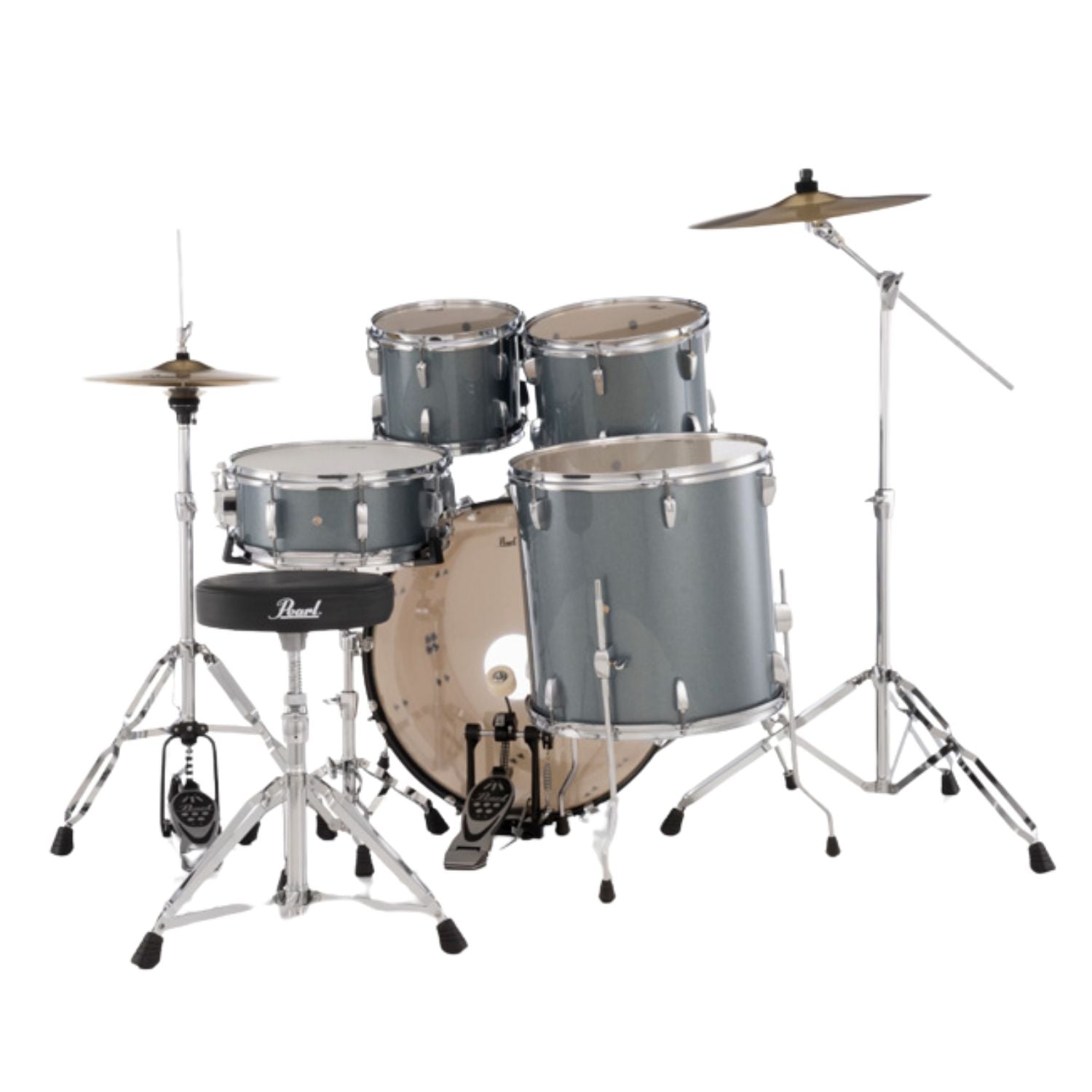 Pearl Acoustic Drum Kits Pearl RS505C/C 5Pcs Roadshow Acoustic Drum Set with Stands & Cymbals #color_aqua-blue-glitter