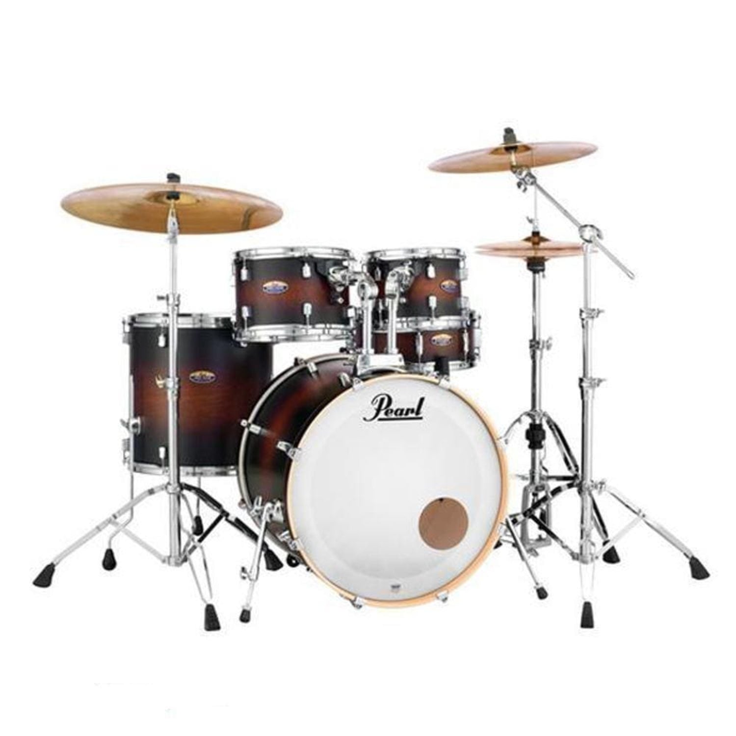 pearl acoustic drum kits satin black burst pearl decade maple 5pcs hybrid shell pack drumset#color_satin-black-burst