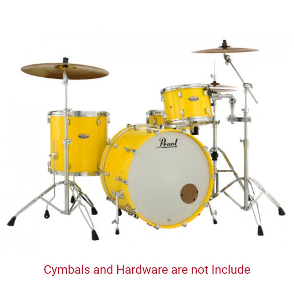 pearl acoustic drum kits solid yellow pearl decade maple 5pcs hybrid shell pack drumset#color_solid-yellow