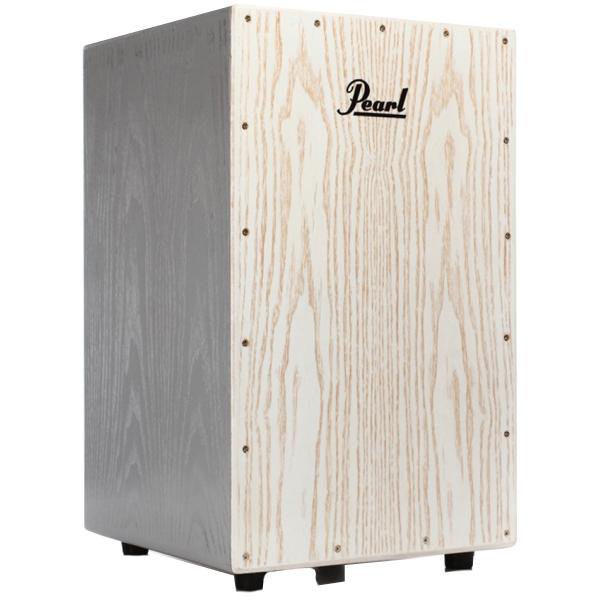 pearl cajons pearl pcj-awc-sc 652 ash wood cajon with bag - charcoal lacquer with white faceplate