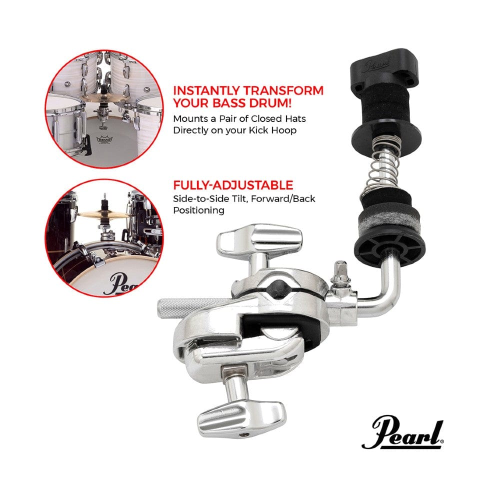 pearl parts and hardware pearl cla-130 mini closed hi-hat holder bass drum hoop mount