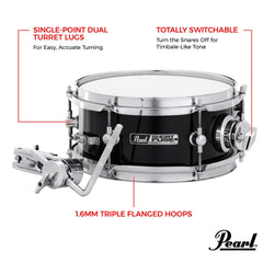 Pearl Snare Drums Jet Black Pearl SFS10/C  Short Fuse 10"x4.5" Snare Drum - Jet Black