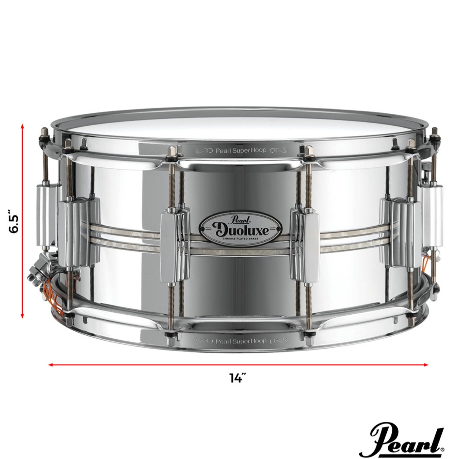 Pearl Snare Drums Nicotine Marine Inlay Pearl DUX1465BR 14" x 6.5" Duolux Snare Drum