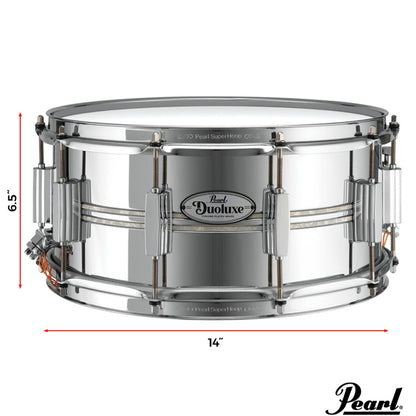 Pearl Snare Drums Nicotine Marine Inlay Pearl DUX1465BR 14" x 6.5" Duolux Snare Drum