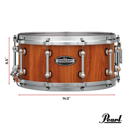 pearl snare drums pearl scd1465mk 14" x 6.5" stavecraft makha snare drum