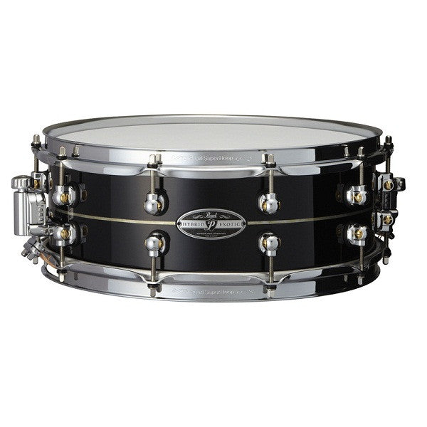 pearl snares pearl hek1450 14x5inch hybrid kapur fiberglass snare drum - ebony lacquer
