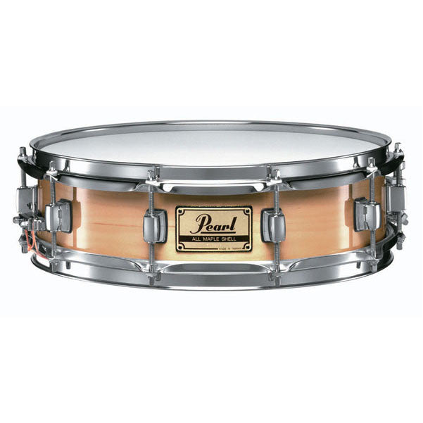 pearl snares pearl m1440 maple shell piccolo snare drum - exotic burl natural
